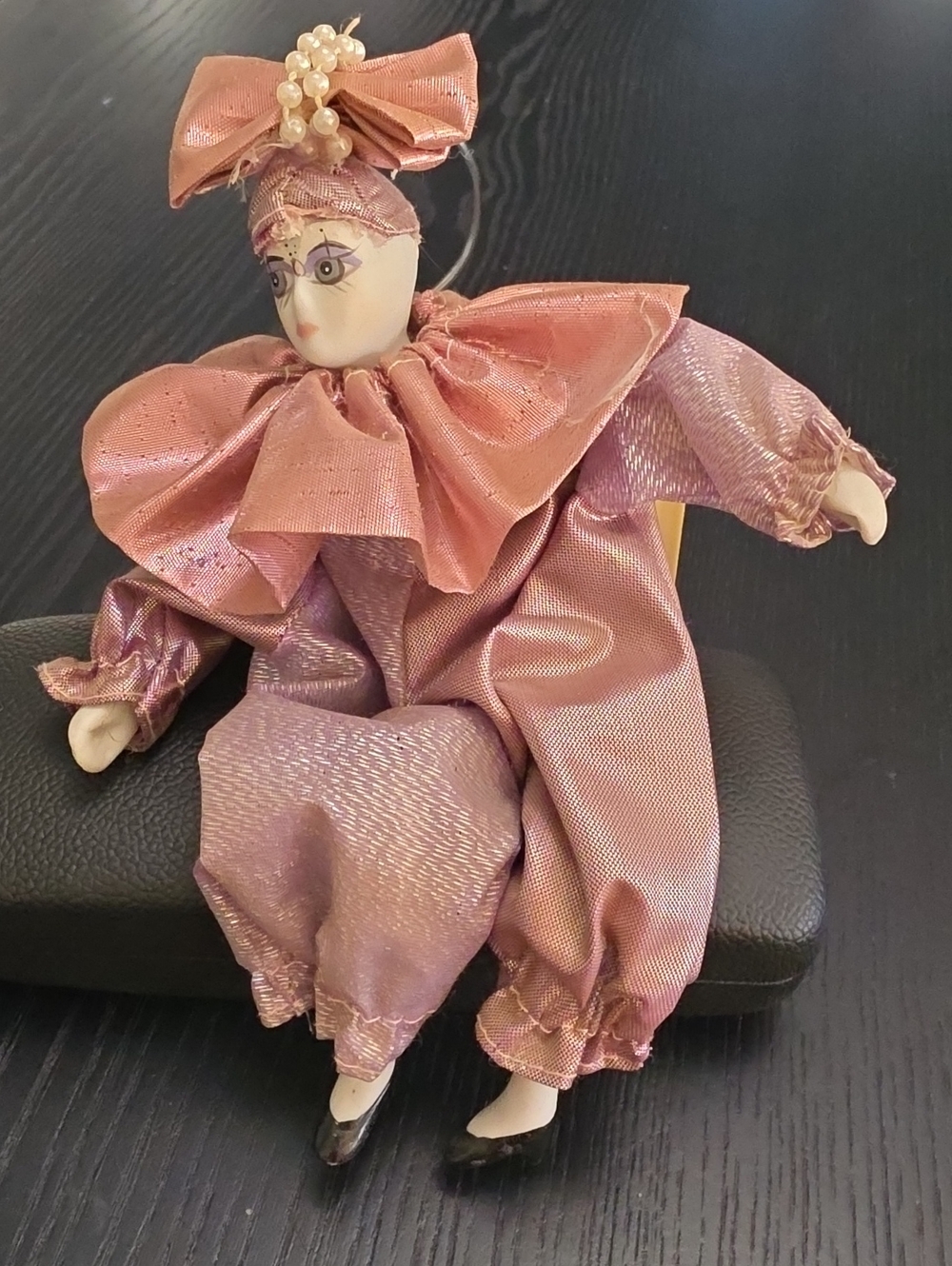 ANCO 1994 Porcelain Clown Doll in Shimmering Maeve Costume